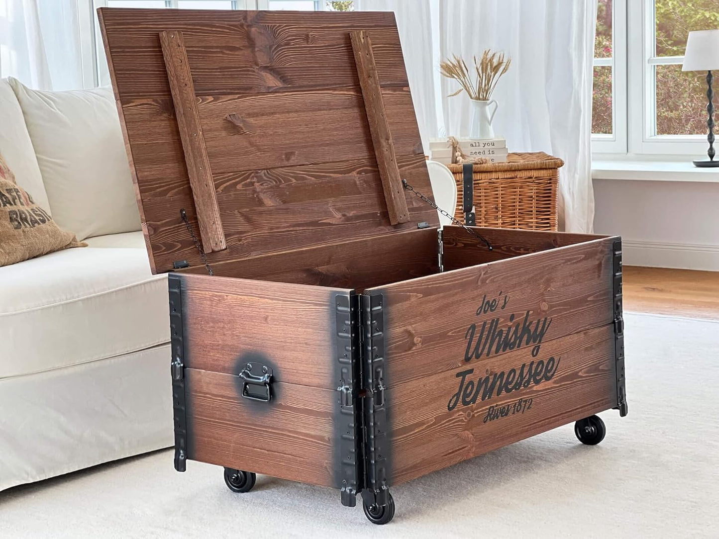 Truhentisch, Whiskey grosse Truhe braun