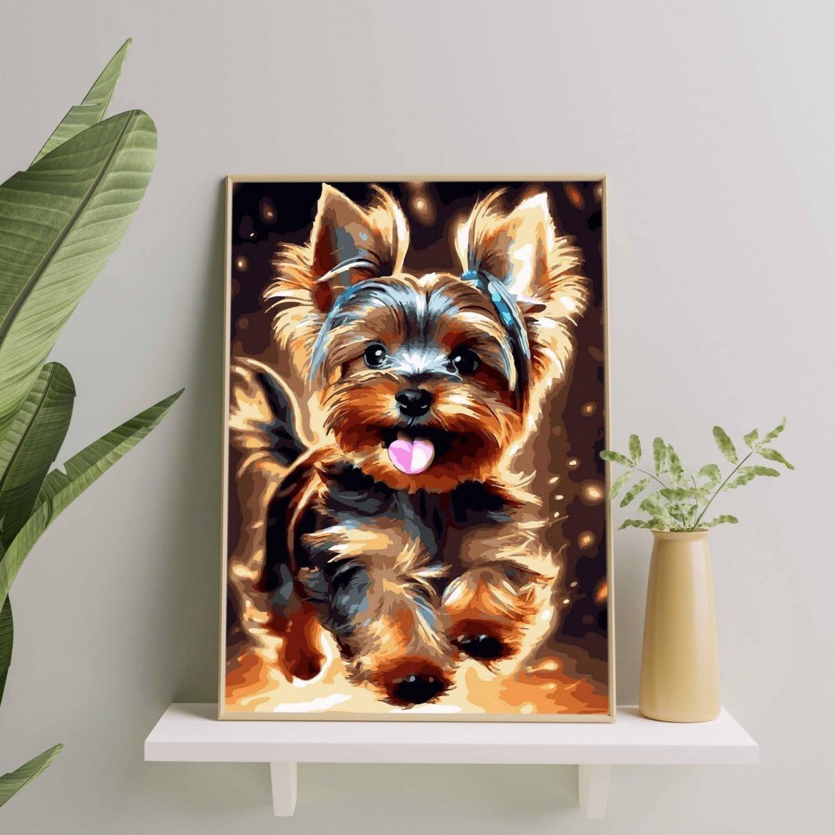 Malen nach Zahlen Set 40x50 cm, Jolly yorkie terrier