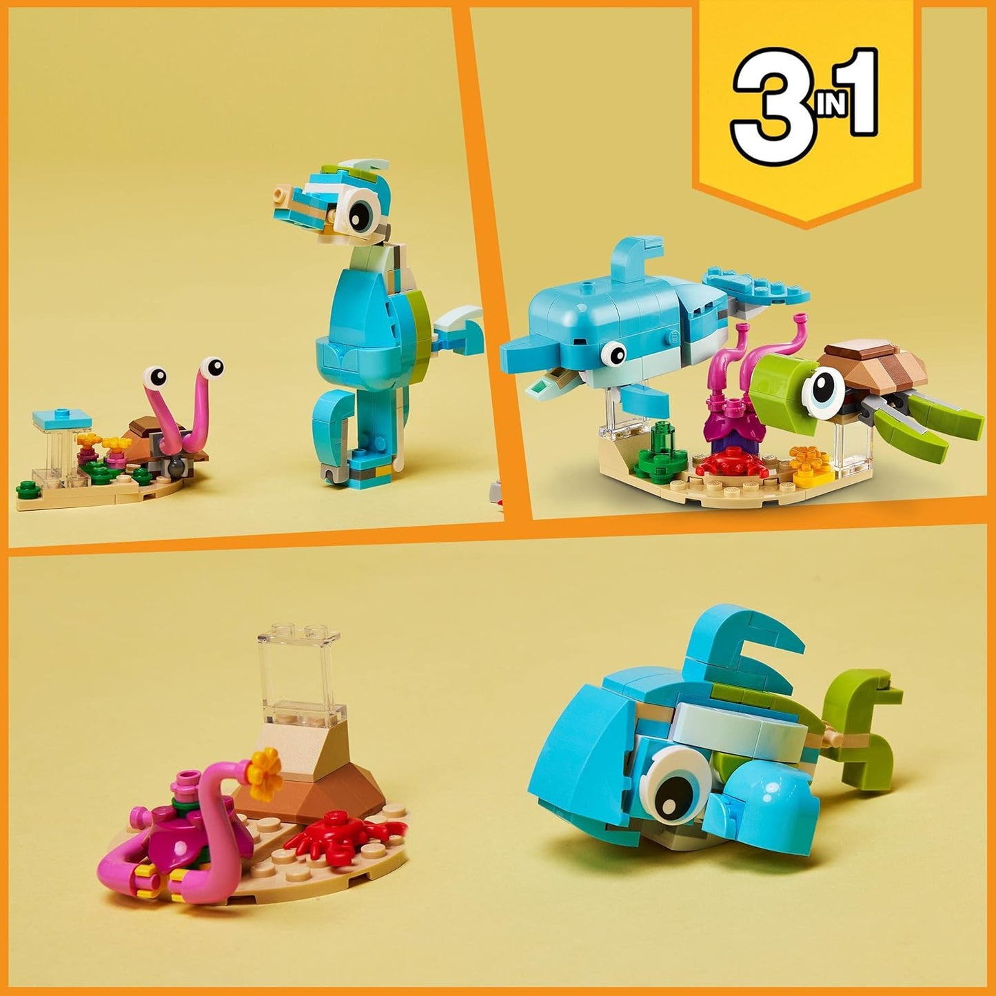 Creator 3-in-1 Delfin und Schildkröte, Single
