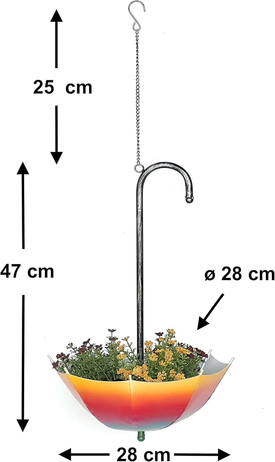 Blumenampel Regenschirm mit Topf, 72cm