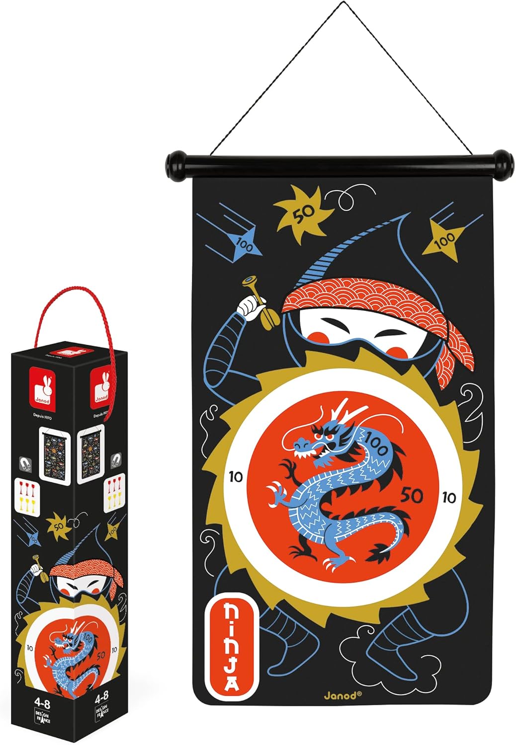 Magnetisches Dartspiel mit Ninja-Motiven, Ninja