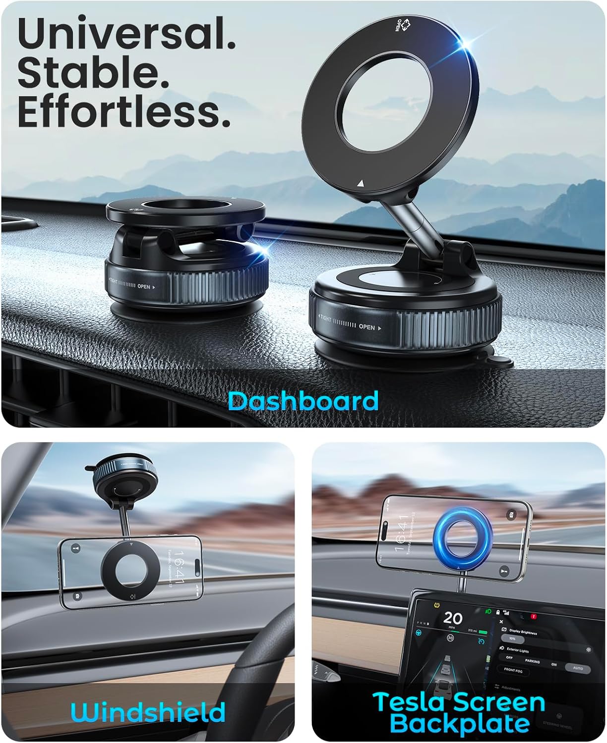 Magnetische Handyhalterung fürs Auto, 360° verstellbar, Schwarz