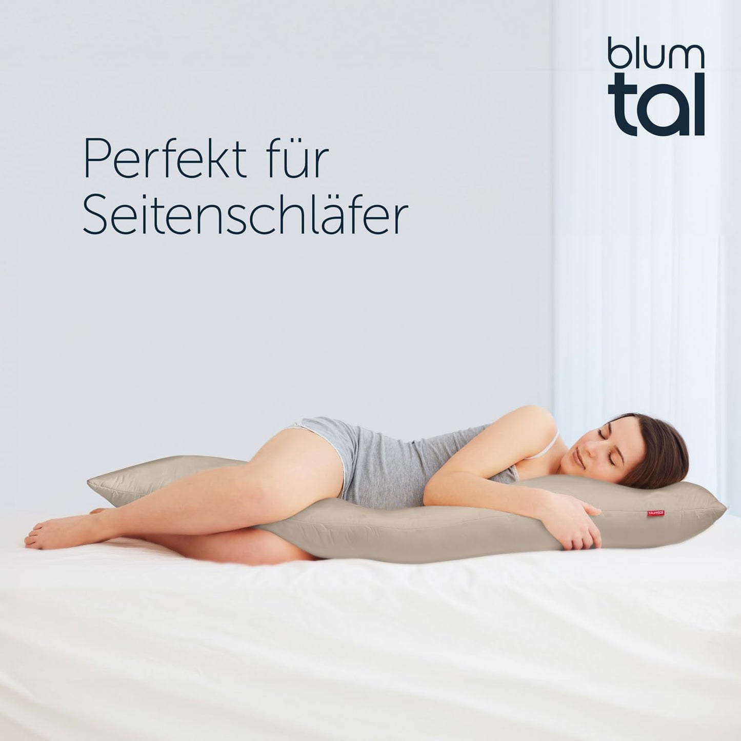 Seitenschläferkissen, Mit Kissenbezug 40 x 145cm