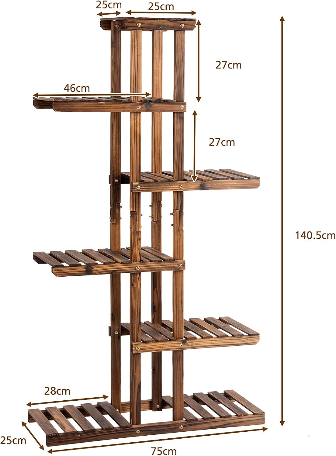 Pflanzenregal, 75 x 25 x 140 cm