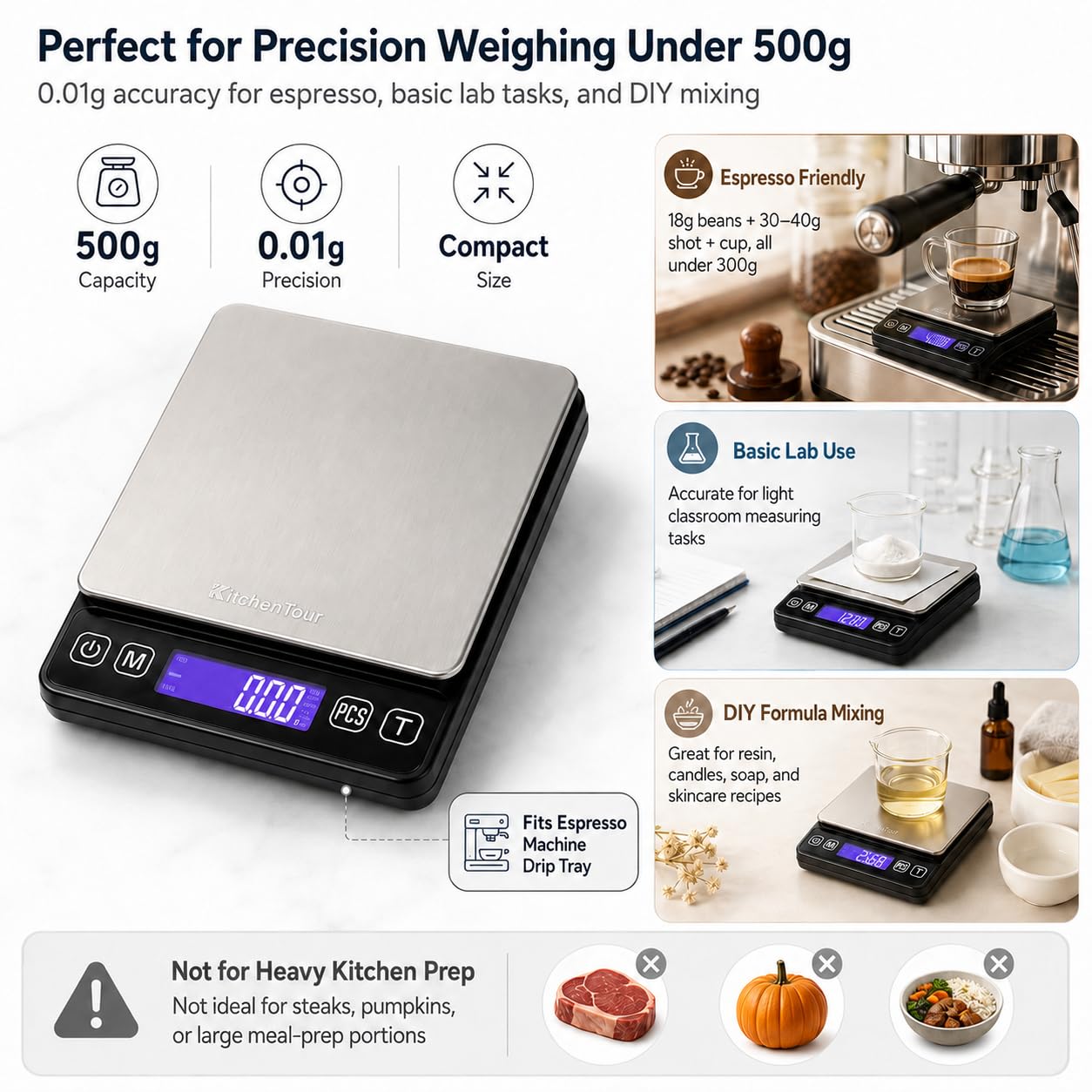 Digitale Präzisions-Küchenwaage EG-5001, 500.0 Gramm