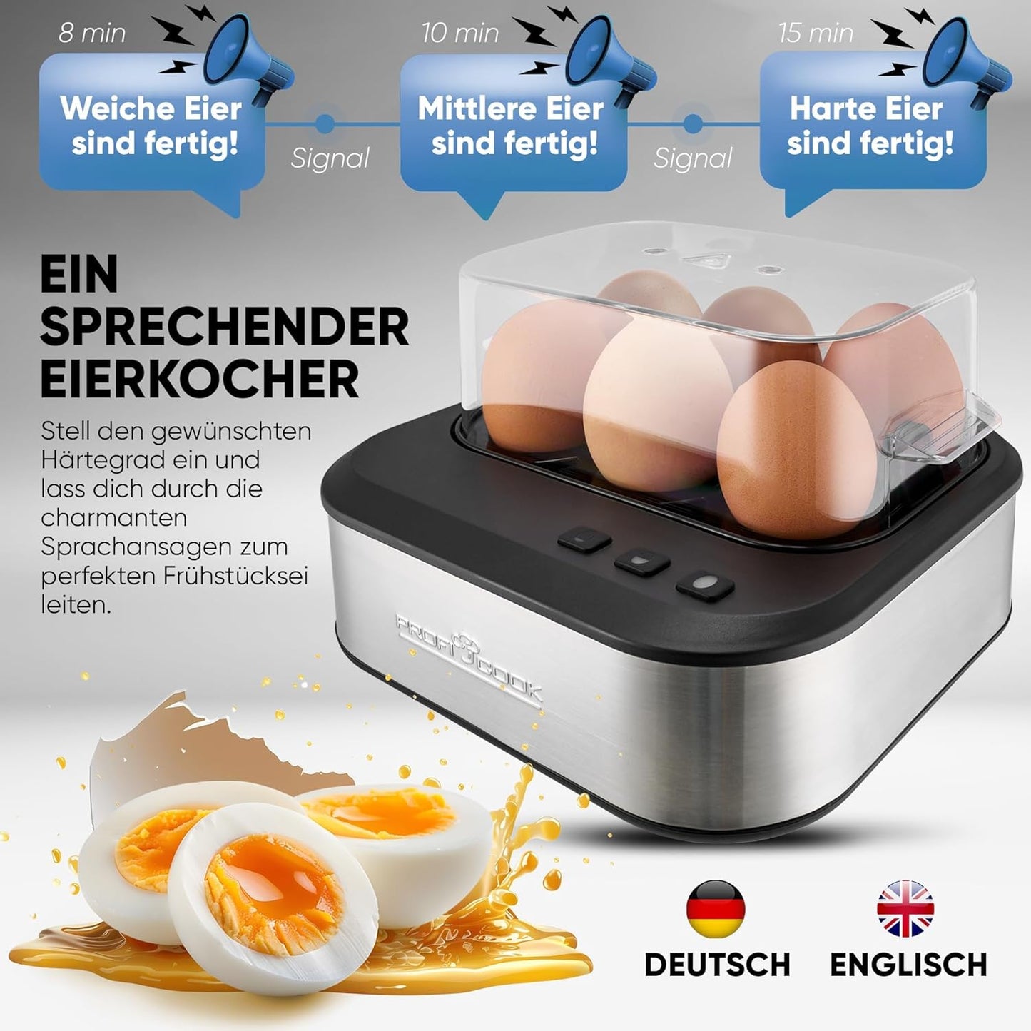 Eierkocher, 6 Eier Inox