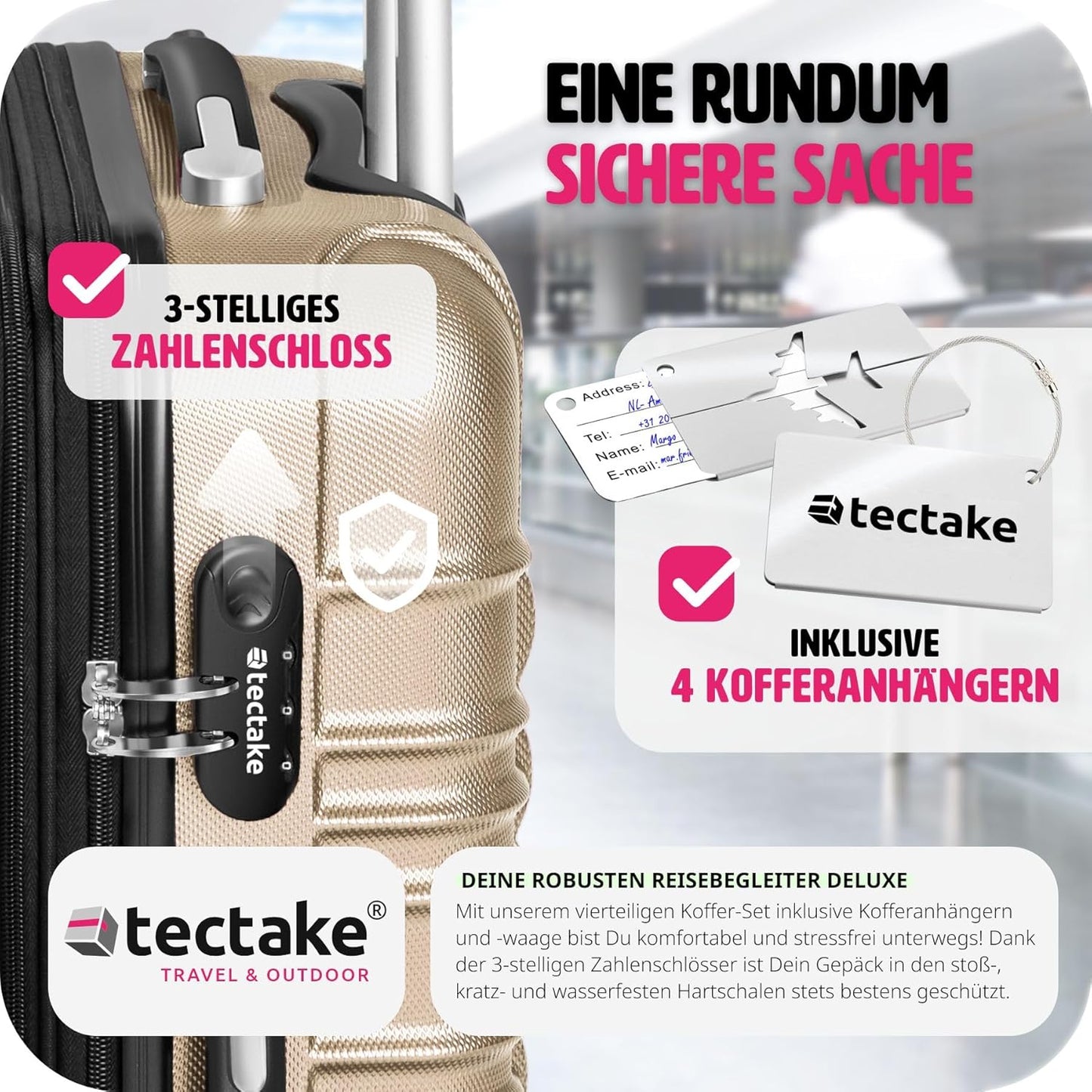 Mila Hartschalenkoffer Set, Champagner