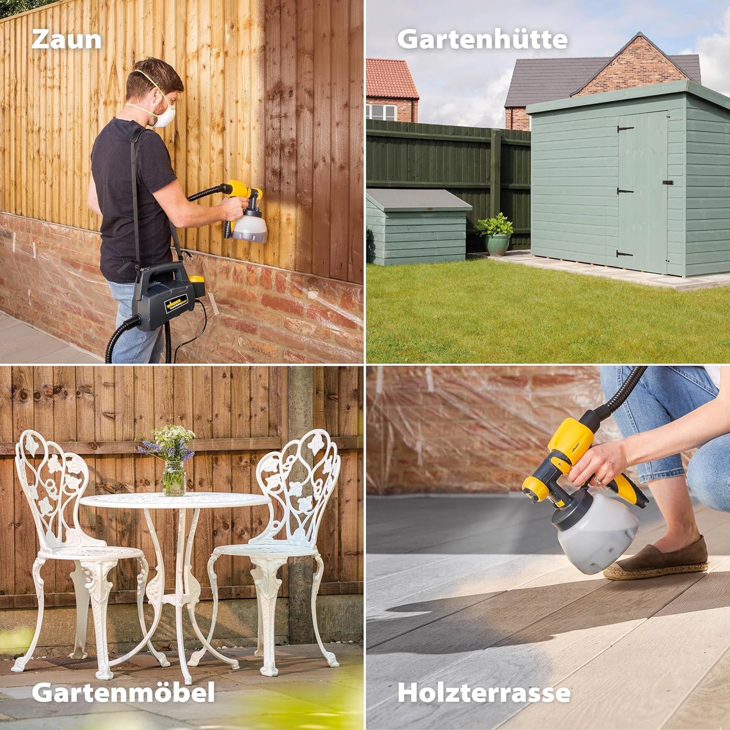 Holzschutz Sprühsystem für Zäune & Gartenmöbel
