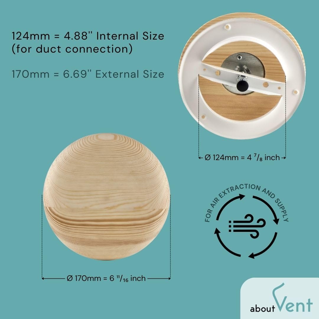 Lüftungsventil für Sauna, Ø 125mm