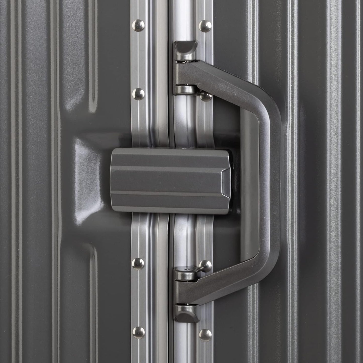 Reisekoffer mit Aluminiumrahmen und TSA-Schlössern, Grau Großer Koffer