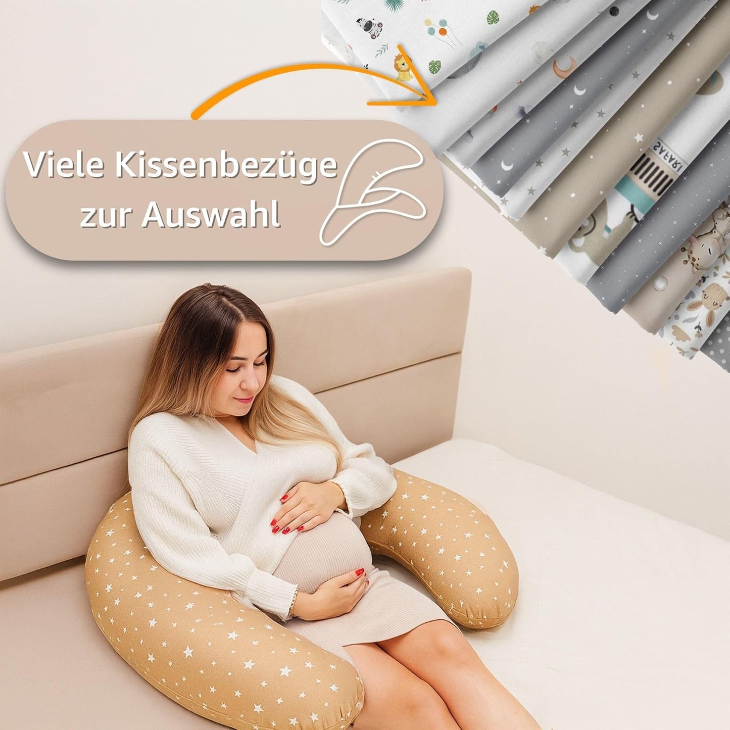 Stillkissen XXL Schwangerschaftskissen, Kissen Eulen