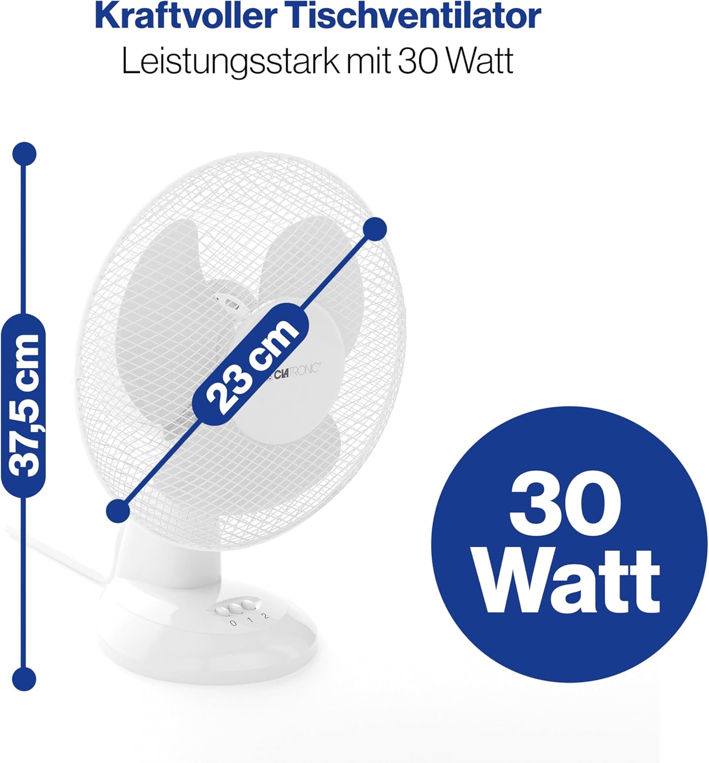 Tischventilator VL 3601, Weiss