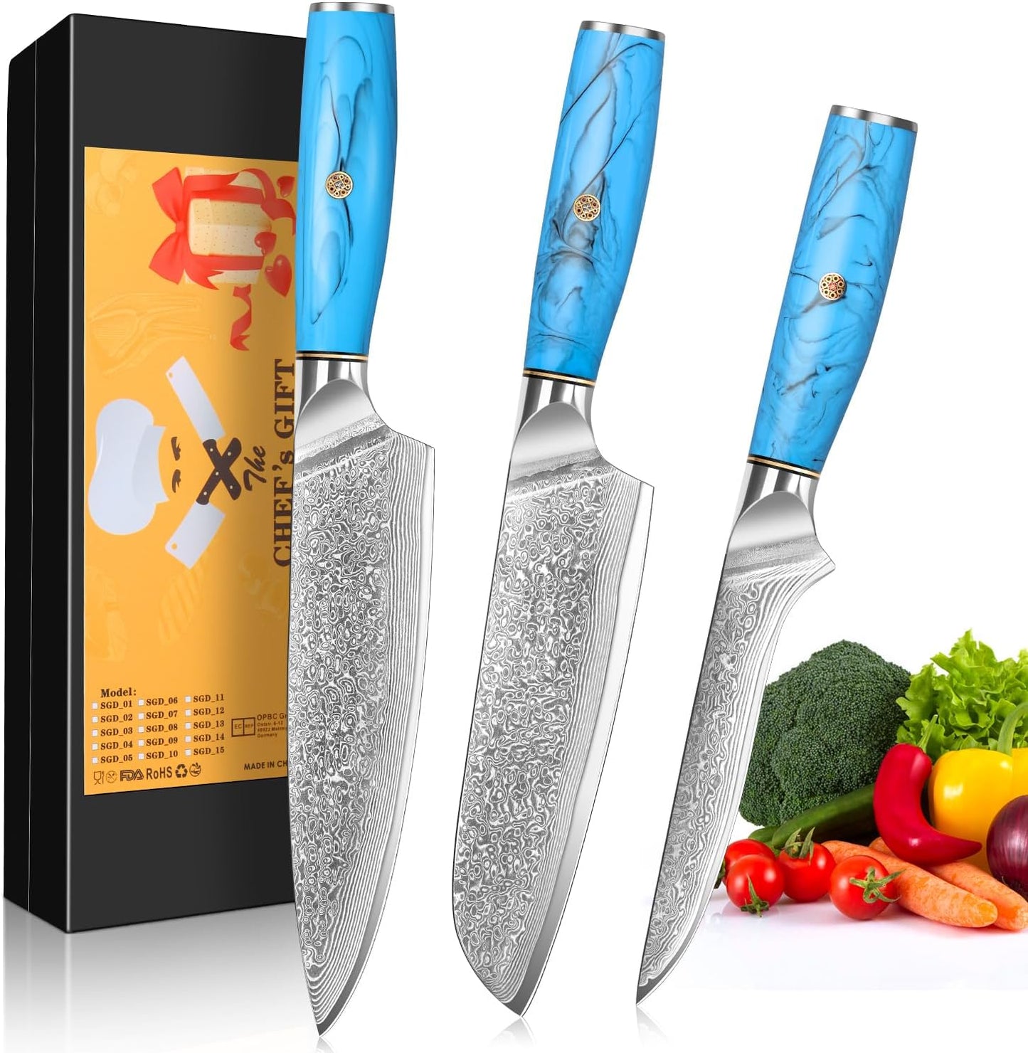 3-teiliges Messerset, 3stk-l