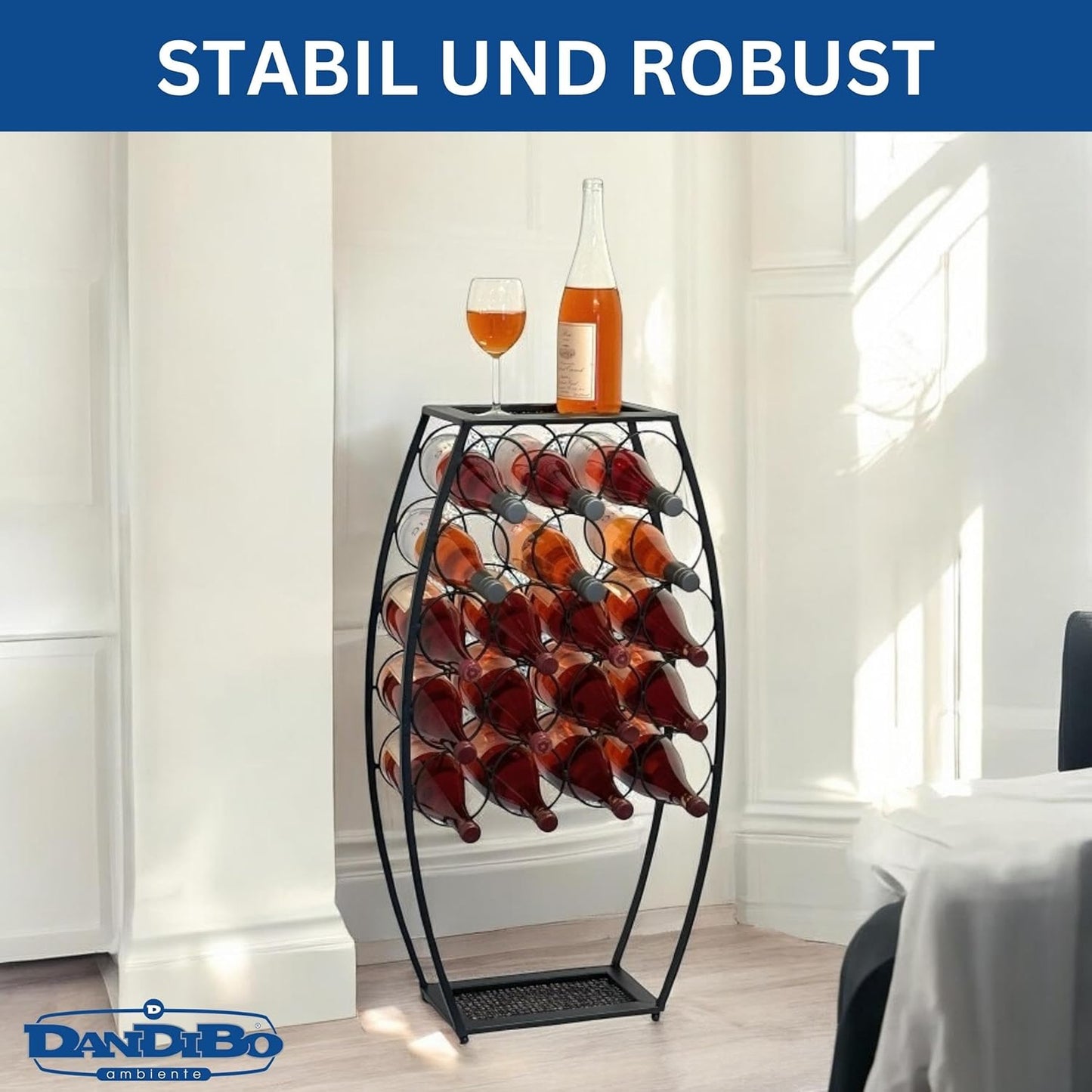 Weinregal in Fass-Optik