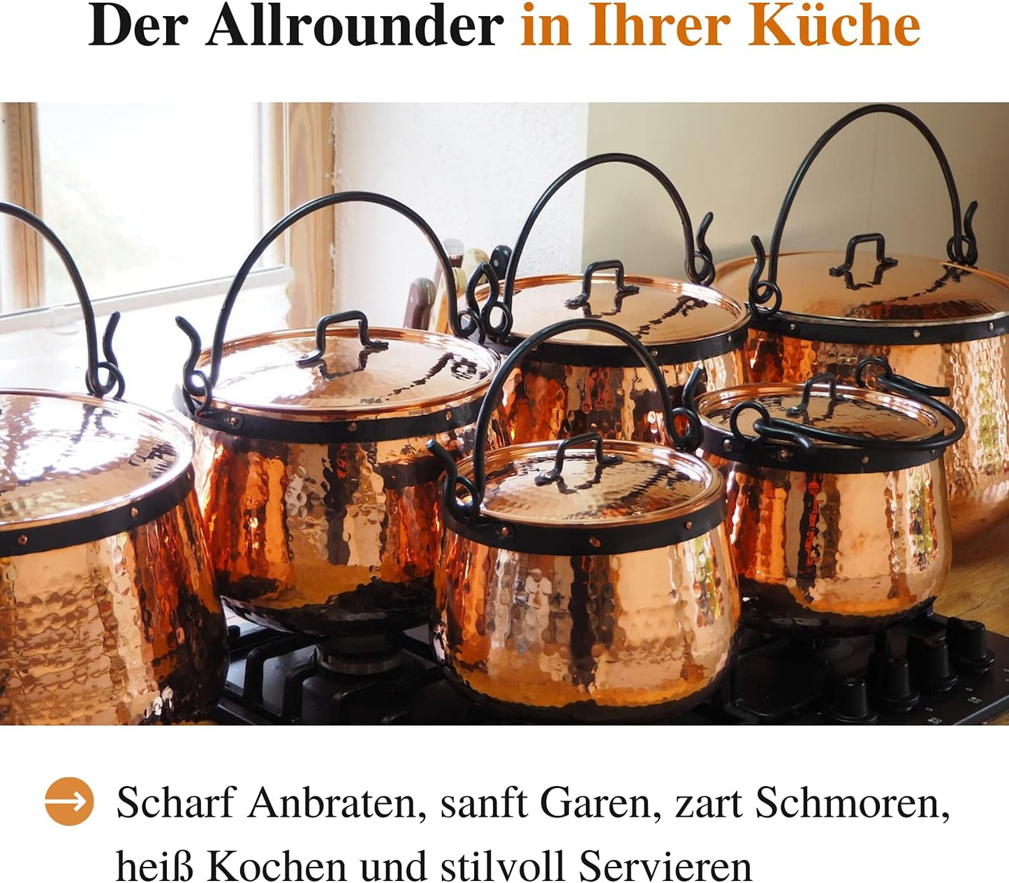 Kessel mit Henkel & Deckel, 20 L / Verzinnt mit Deckel
