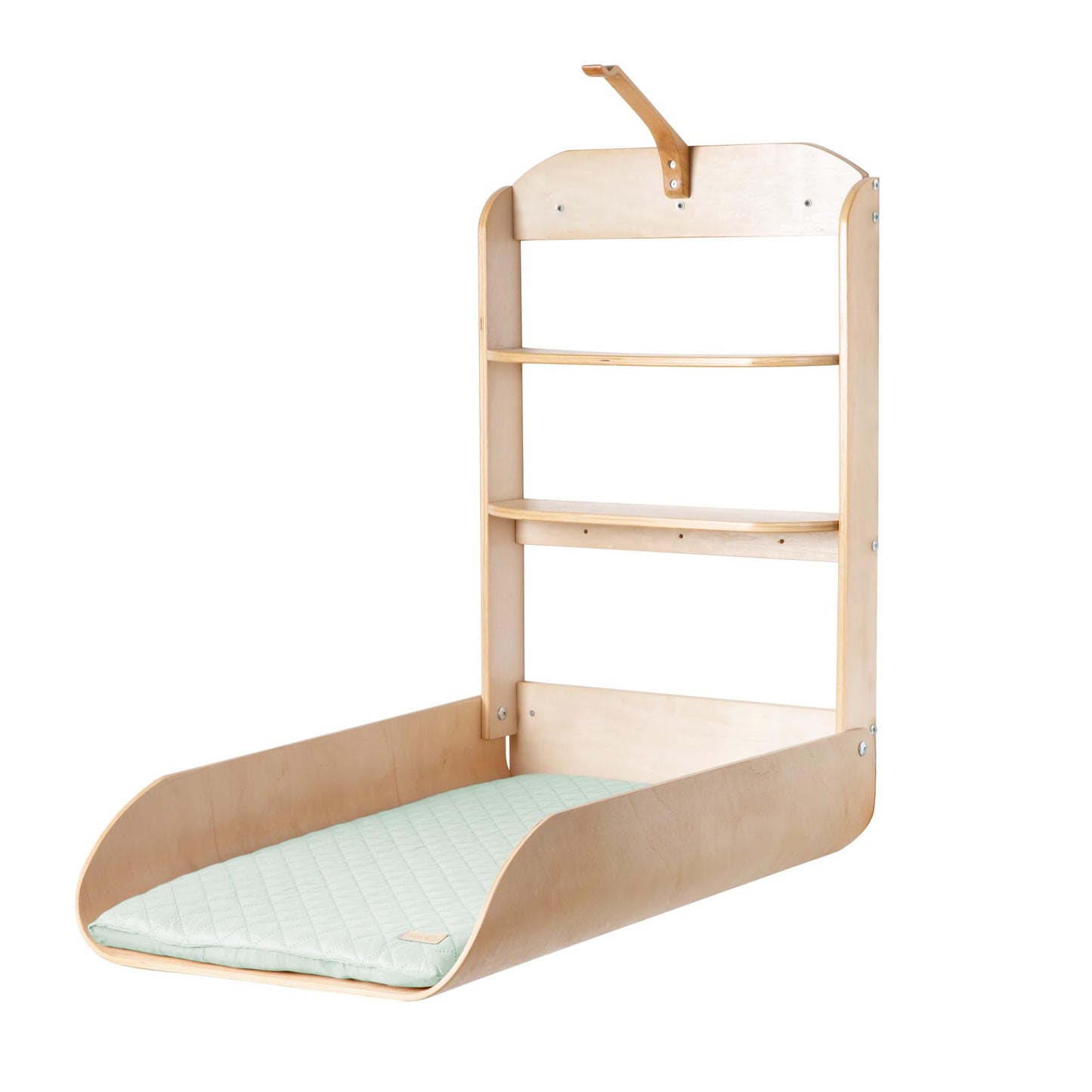 Klappbares Wandwickelregal, Natur / Style Frosty Green