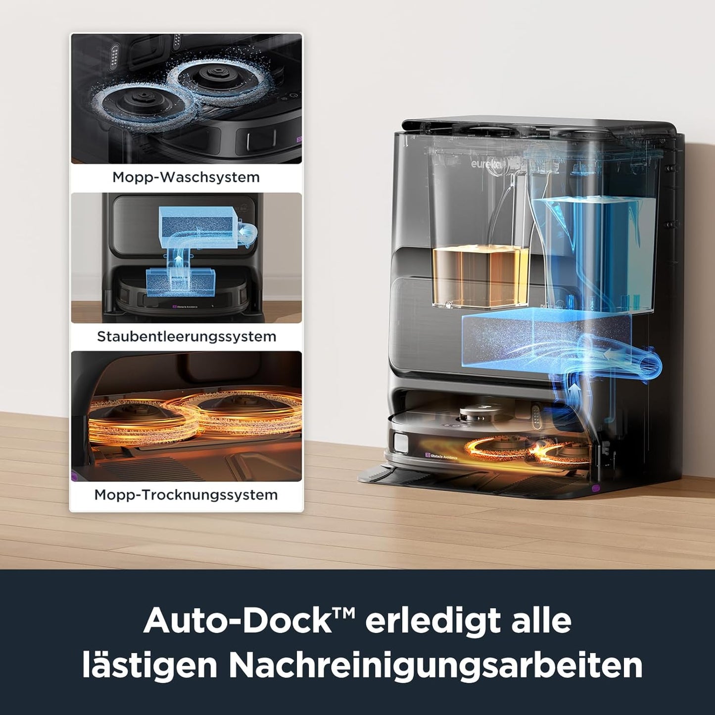 Saug- & Wischroboter mit All-in-One Station (J12 Ultra), J12 Ultra Schwarz