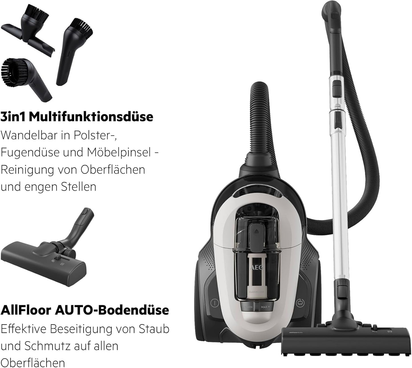 Clean 6000 Staubsauger AL61C2SW mit starker Zyklontechnologie