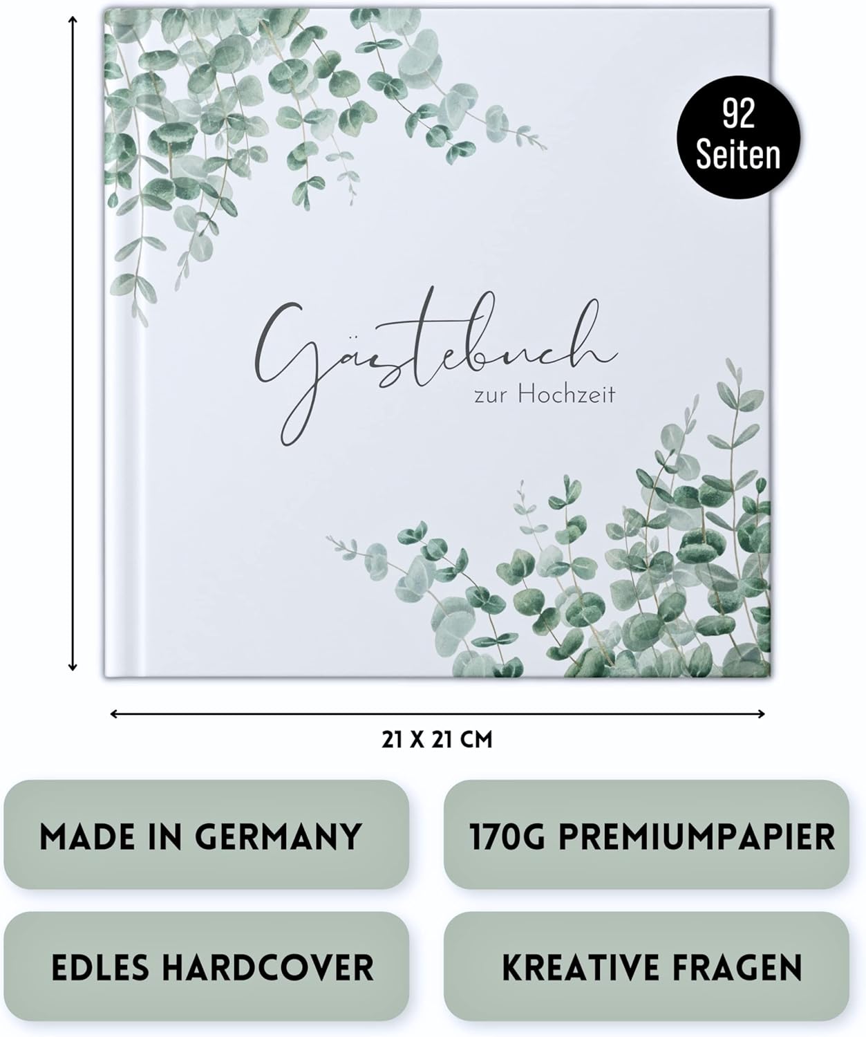 Gästebuch mit Fragen, 44 Doppelseiten