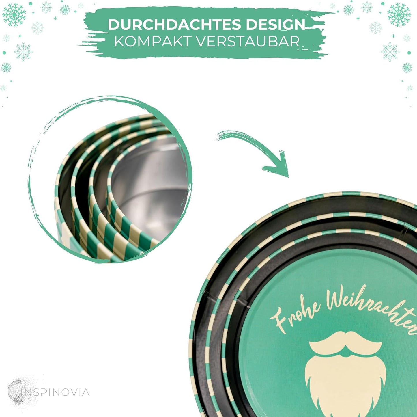 4er-Set Keksdosen für Weihnachten, Frohe Weihnachten