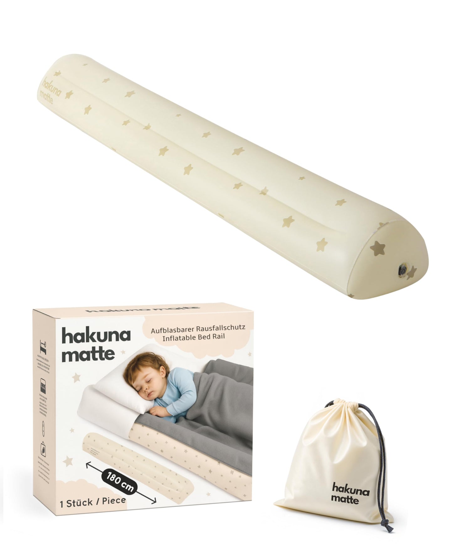 Aufblasbarer Bettschutz für Kinder und Babys (180 cm), 180cm