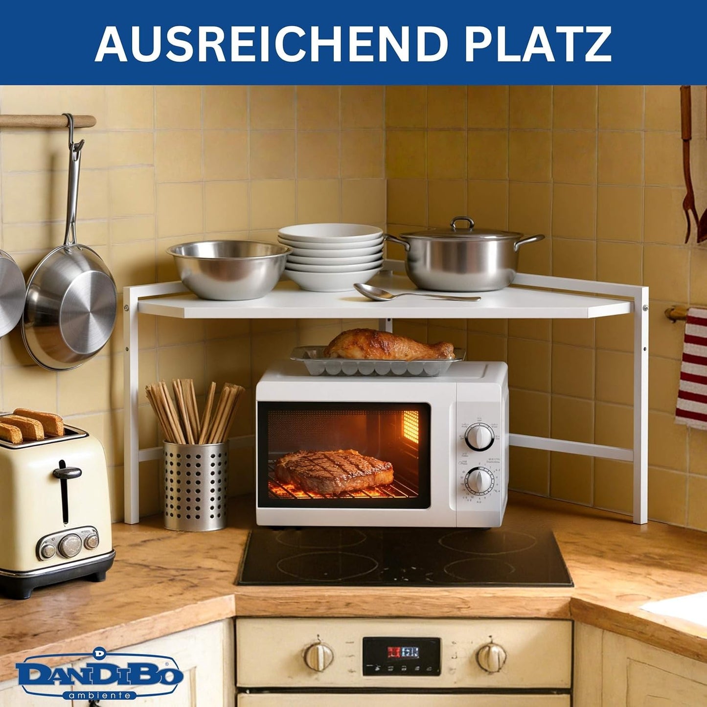 Verstellbares Mikrowellenregal, Weiss