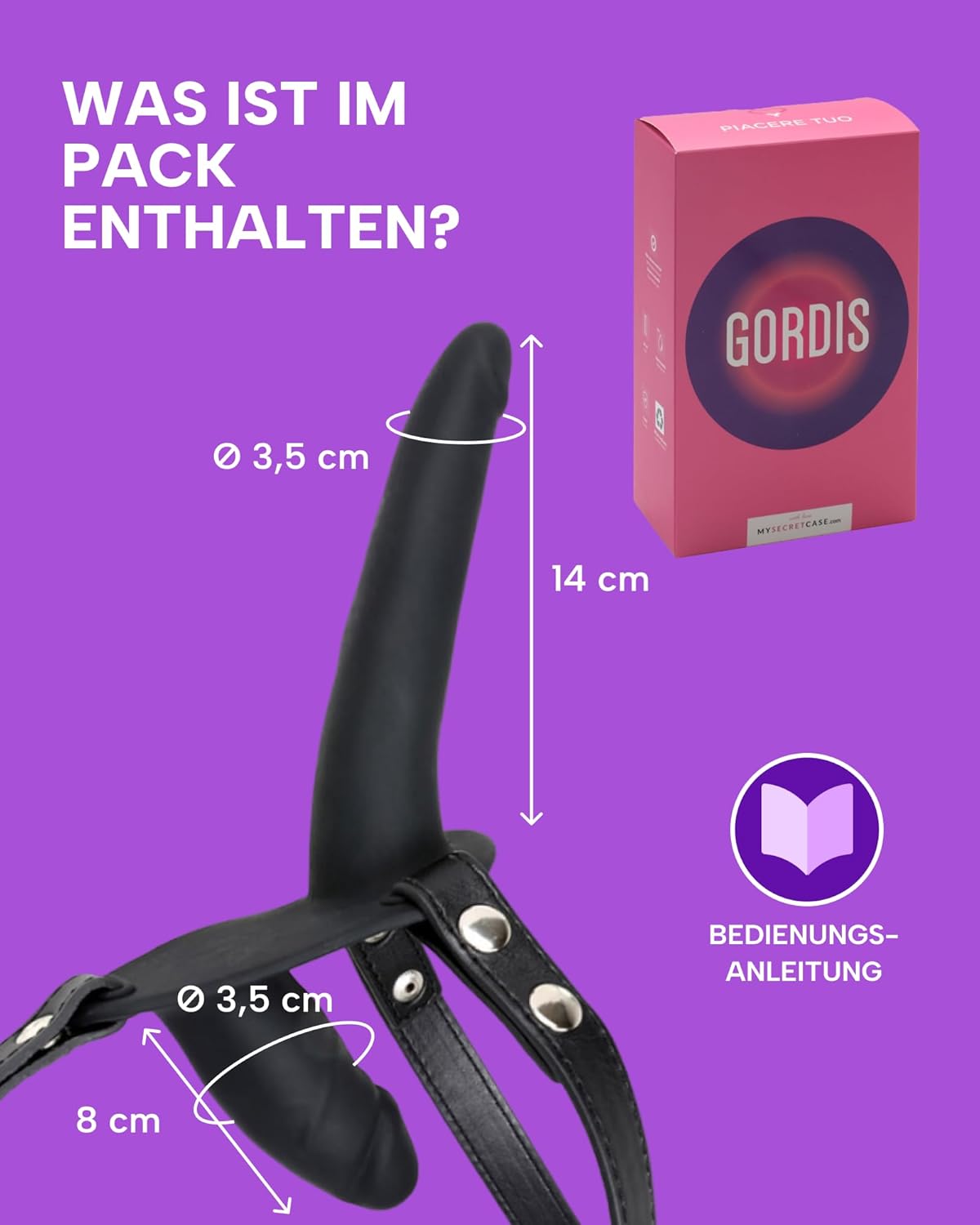 Gordis Strap-On Doppeldildo für Paare, Gordis