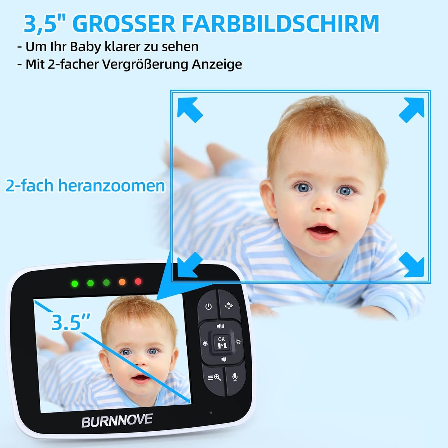 Video Babyphone mit Kamera und Nachtsicht, Set