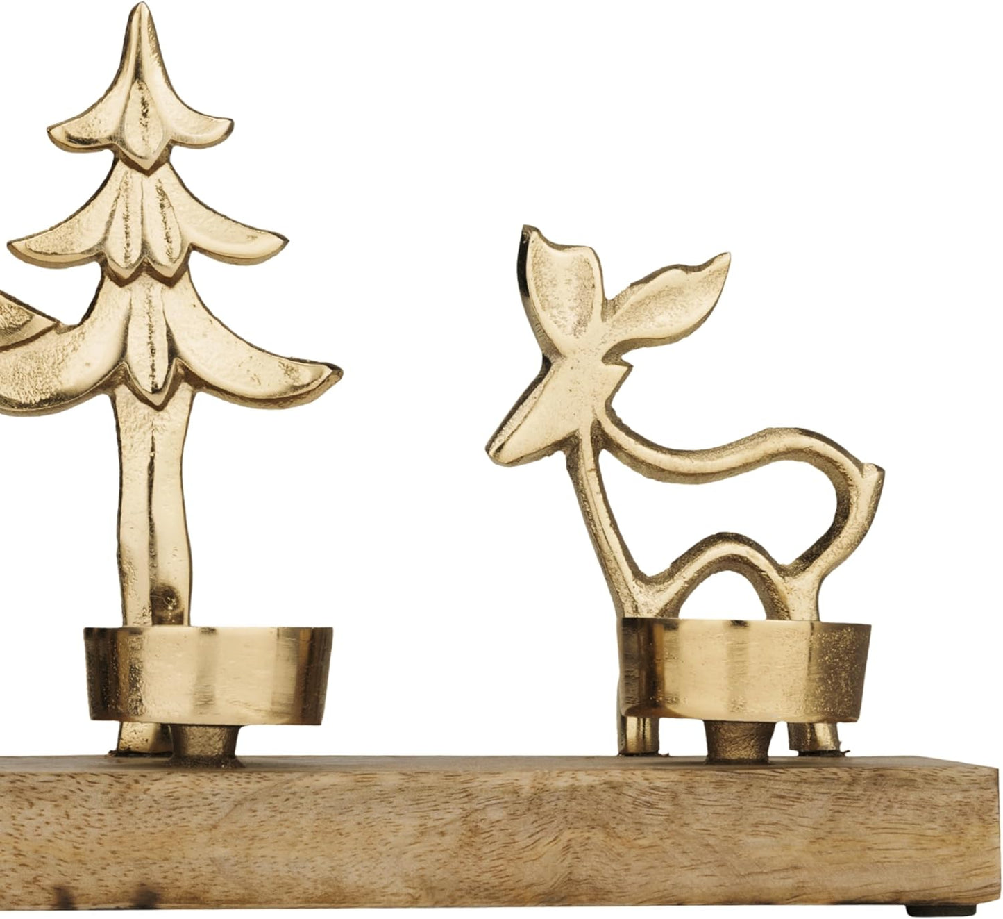 Teelichthalter mit Rentieren, Gold, 38 X 20 Cm (Lxh)