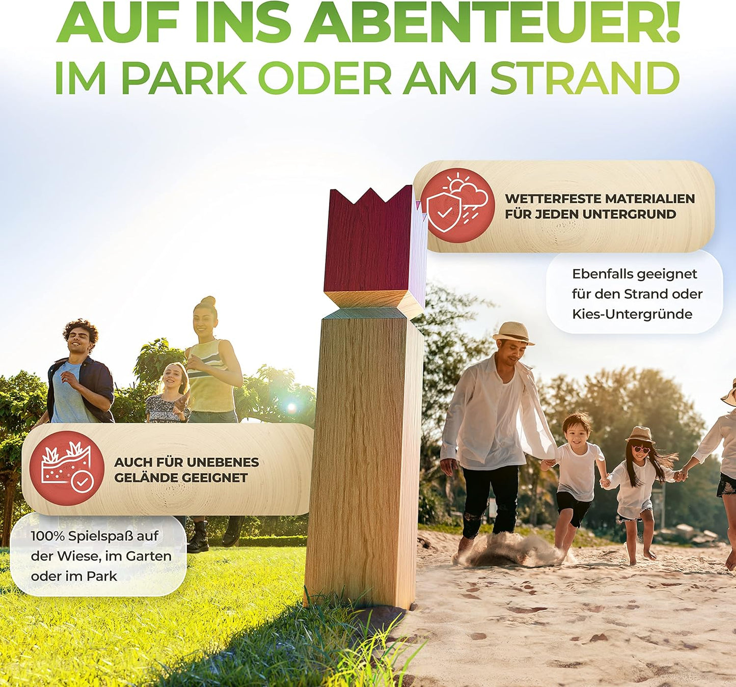 Kubb Wikinger Wurfspiel-Set mit Tragetasche