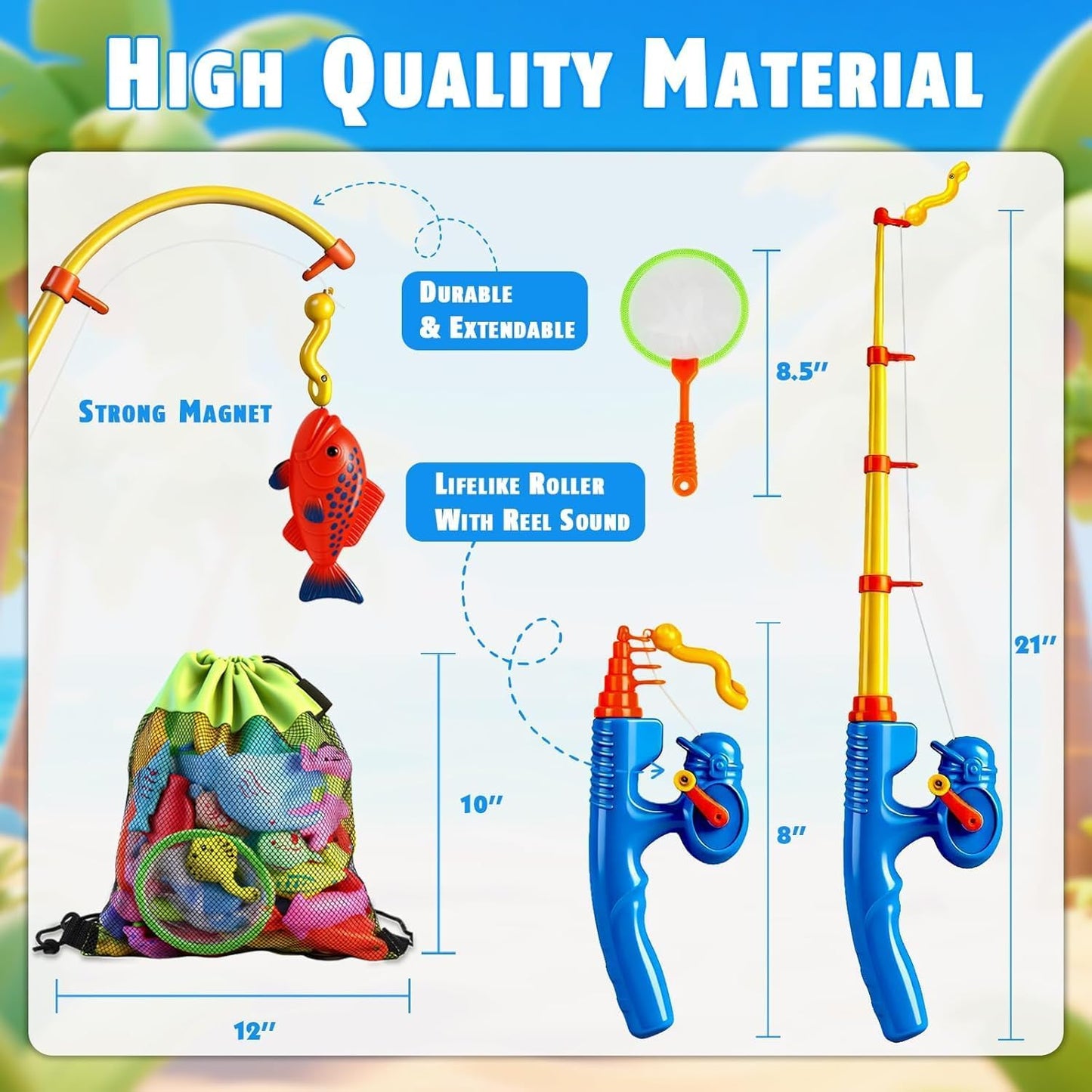 Magnetisches Angelspiel-Set für Kinder, 23.62 cm x 16.25 cm x 10.41 cm