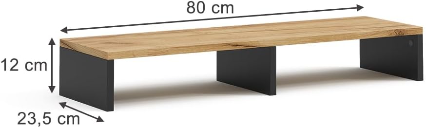 Monitorständer Tomy 80 cm, Anthrazit/Goldkraft Eiche