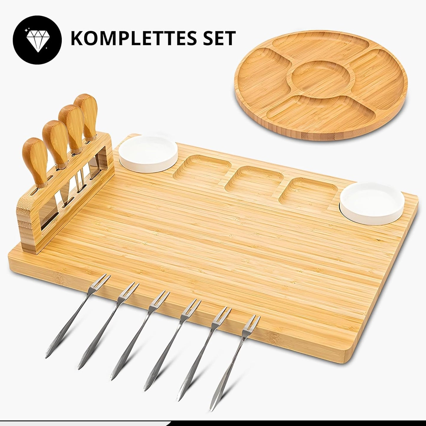 Servierplatten-Set mit Dipschälchen