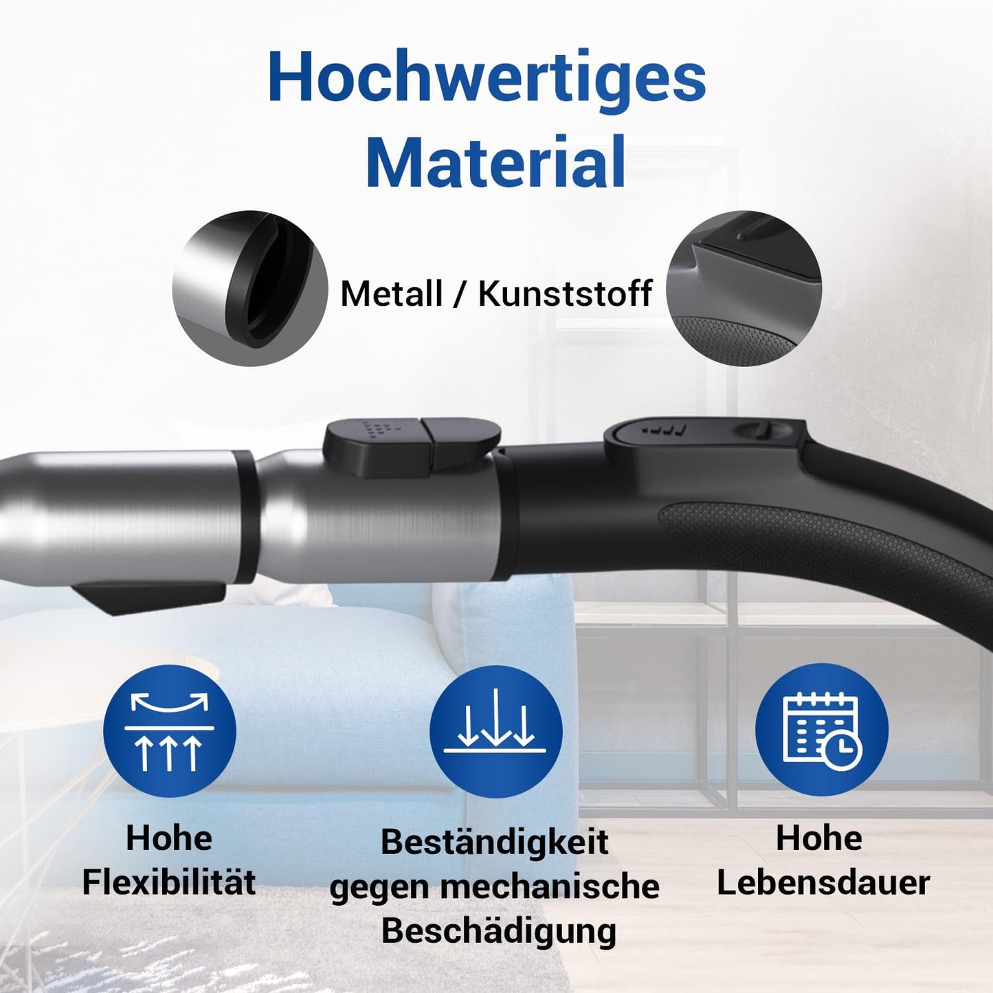 Staubsaugerrohr für 35 mm Modelle, Handgriff + Verlängerungsrohr