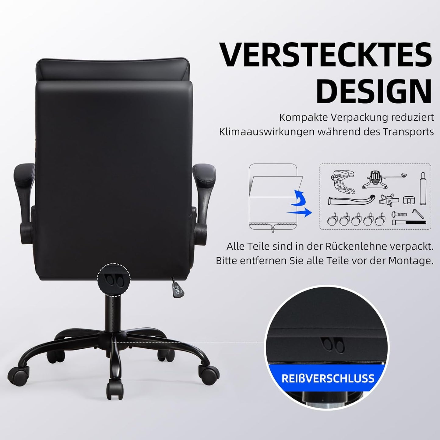 Ergonomischer Bürostuhl mit Wippfunktion, Aktualisierung Schwarz