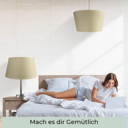 Lampenschirm, 35 cm, Beige XXL = ØU: 35cm | ØO: 27cm | H: 20cm