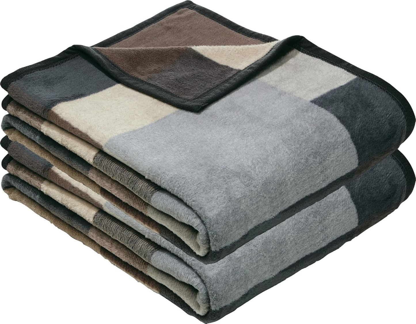 Wohndecke 2er-Pack, Grau Wohndecke 2er - 150x200 cm