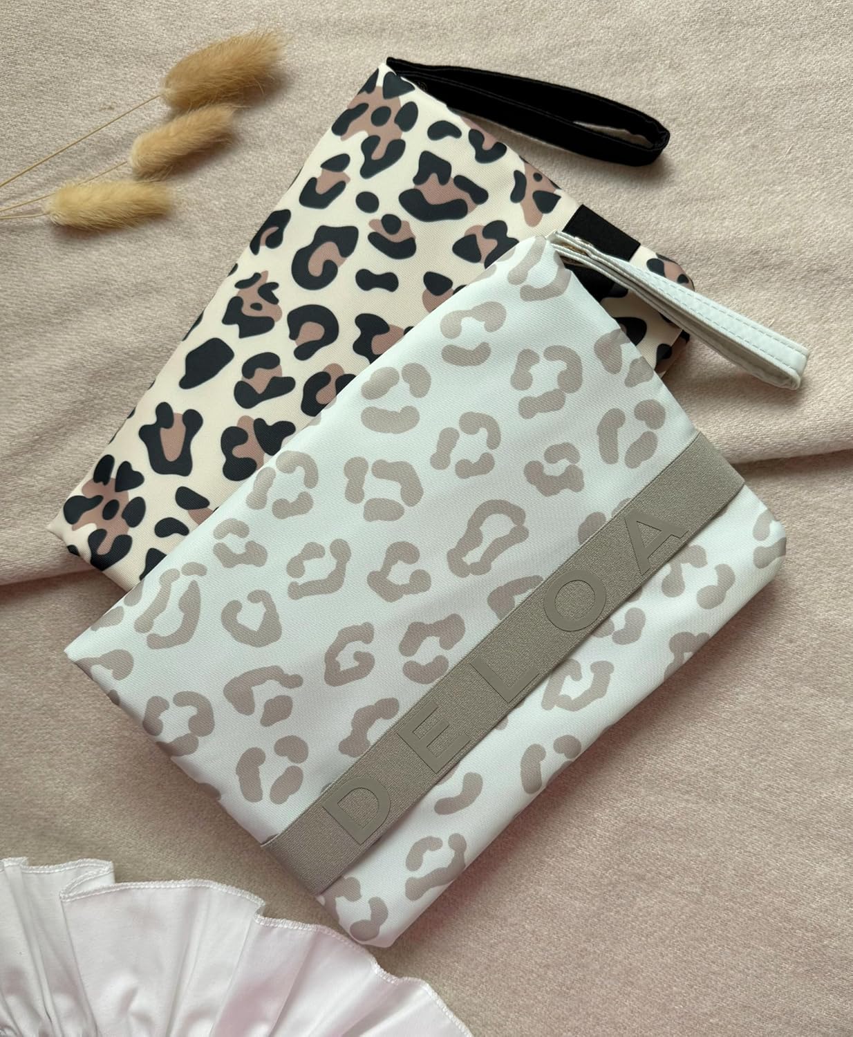 Kompakte Windeltasche, Leopard Beige