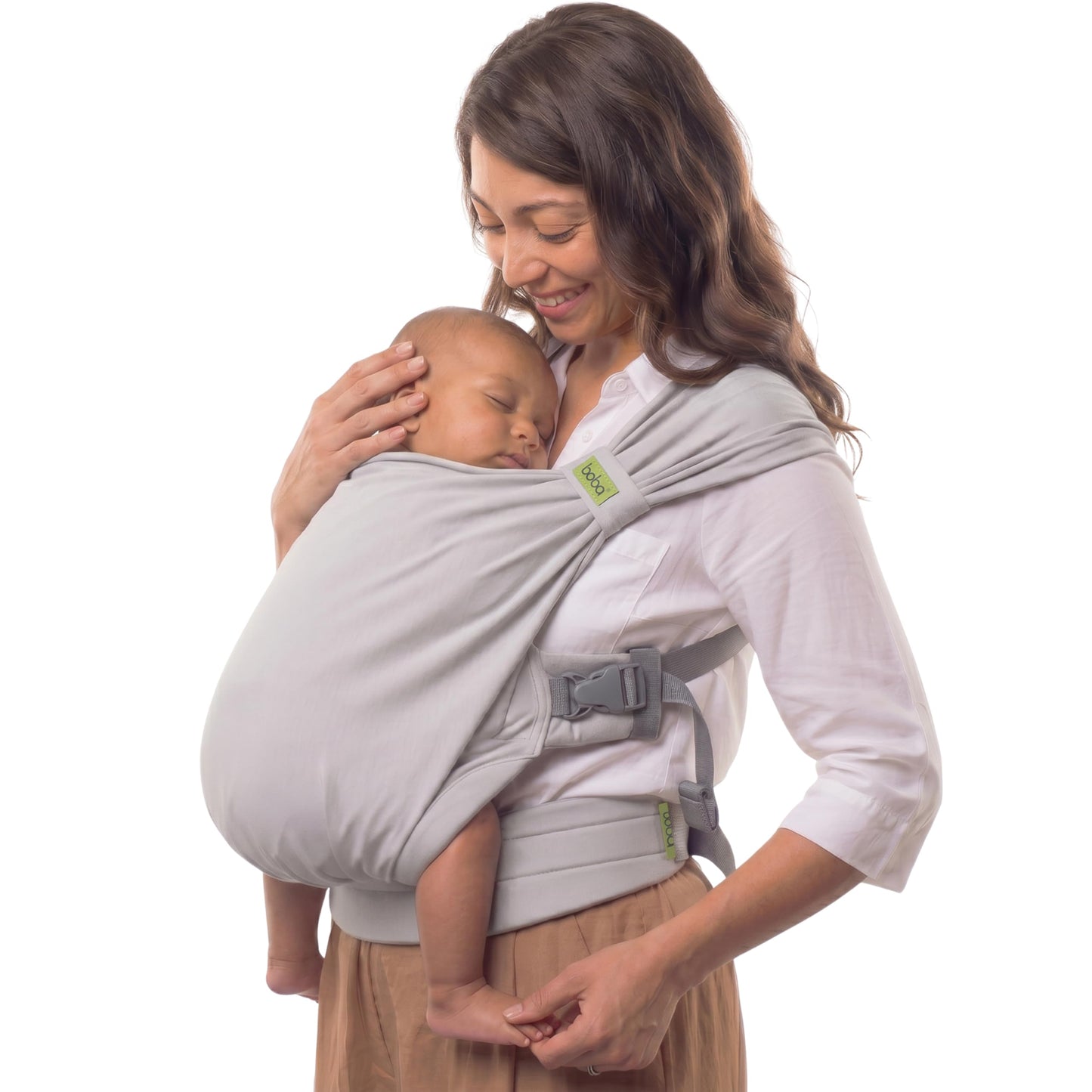 2-in-1 Babytrage & Tragetuch ab Geburt, Grau