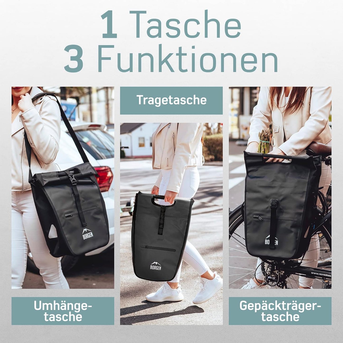 Velo-Einkaufstasche, Schwarz