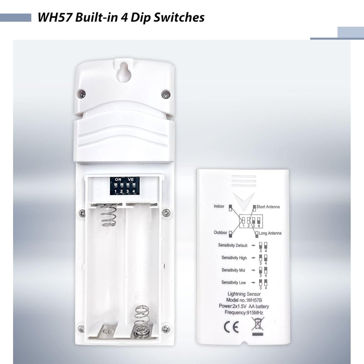 Drahtloser Blitzdetektor WH57 für Wetterstationen, WH57 Lichtdetektor