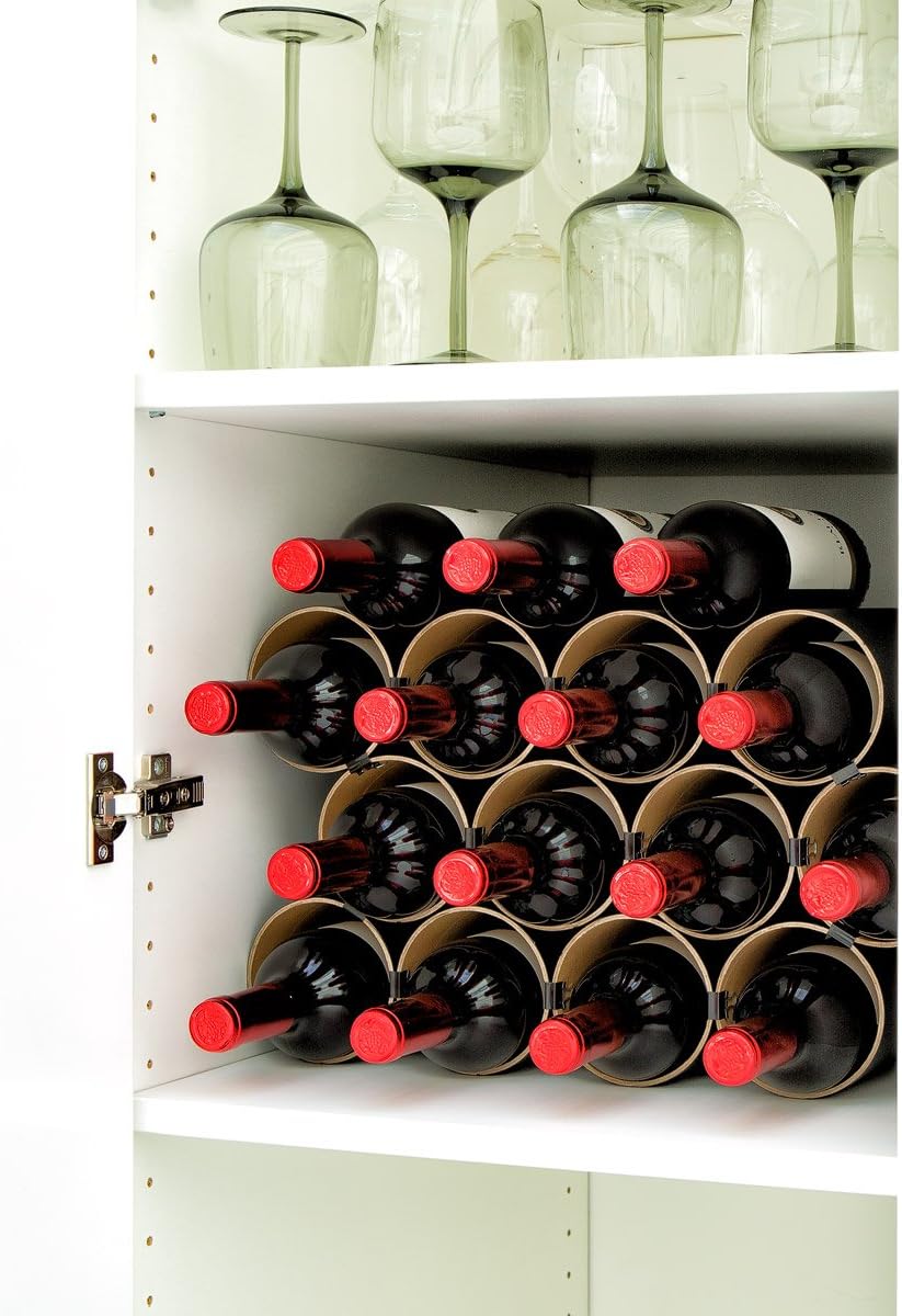 Weinregal aus Hartpapier für 10 Flaschen, Weinheim-Flaschenregal (10 Hülsen) Weiss