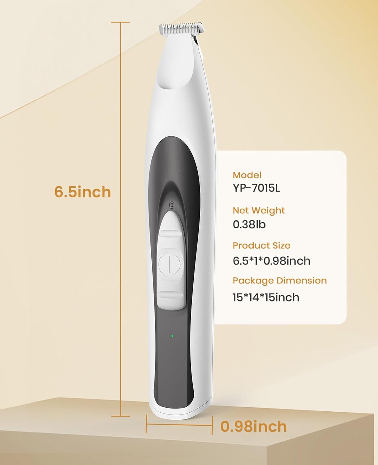 Pfotentrimmer mit LED-Licht YP-7015L, Weiss