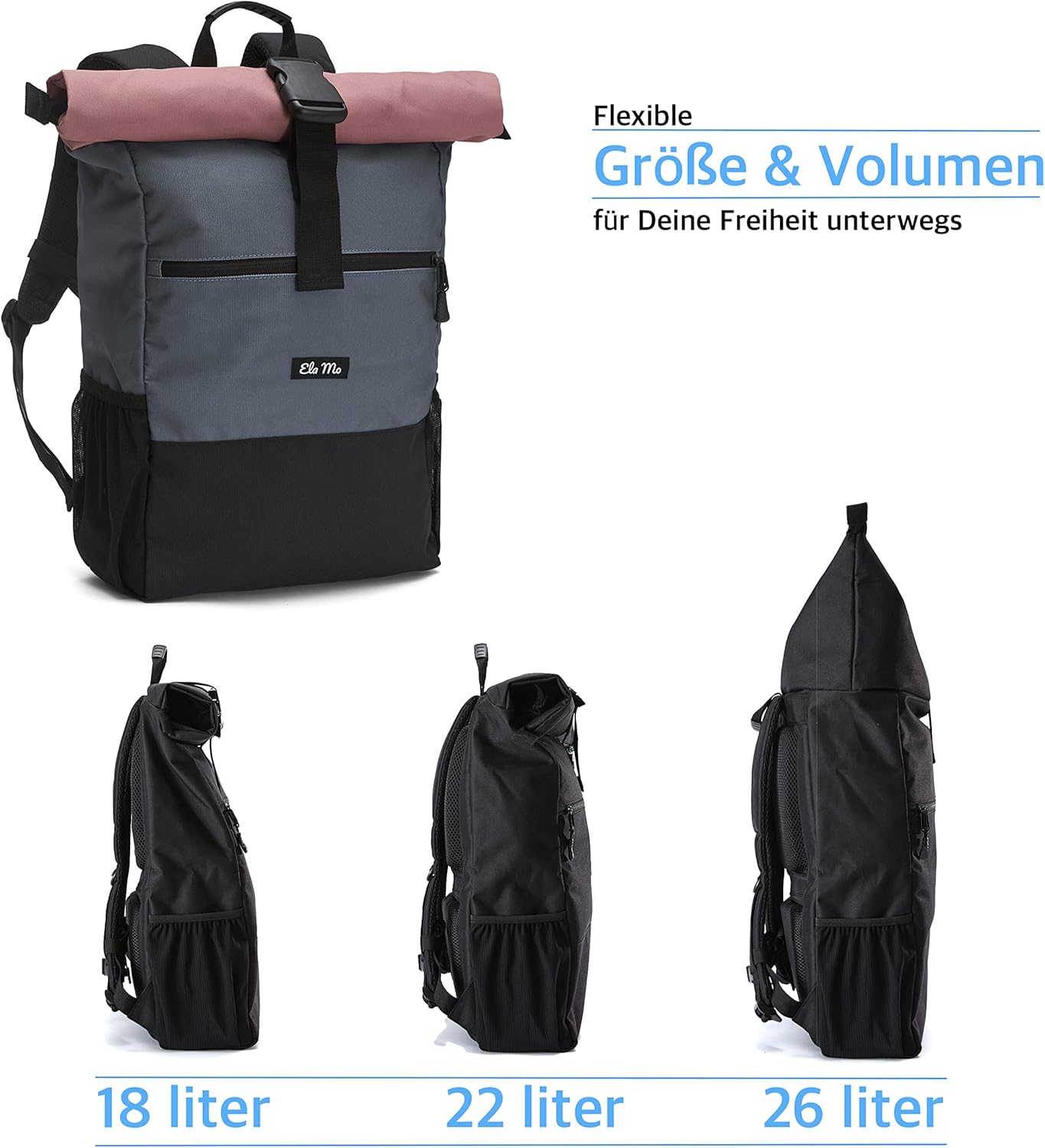 Freizeit Rucksack mit Laptopfach & Anti Diebstahl Tasche, Salmon