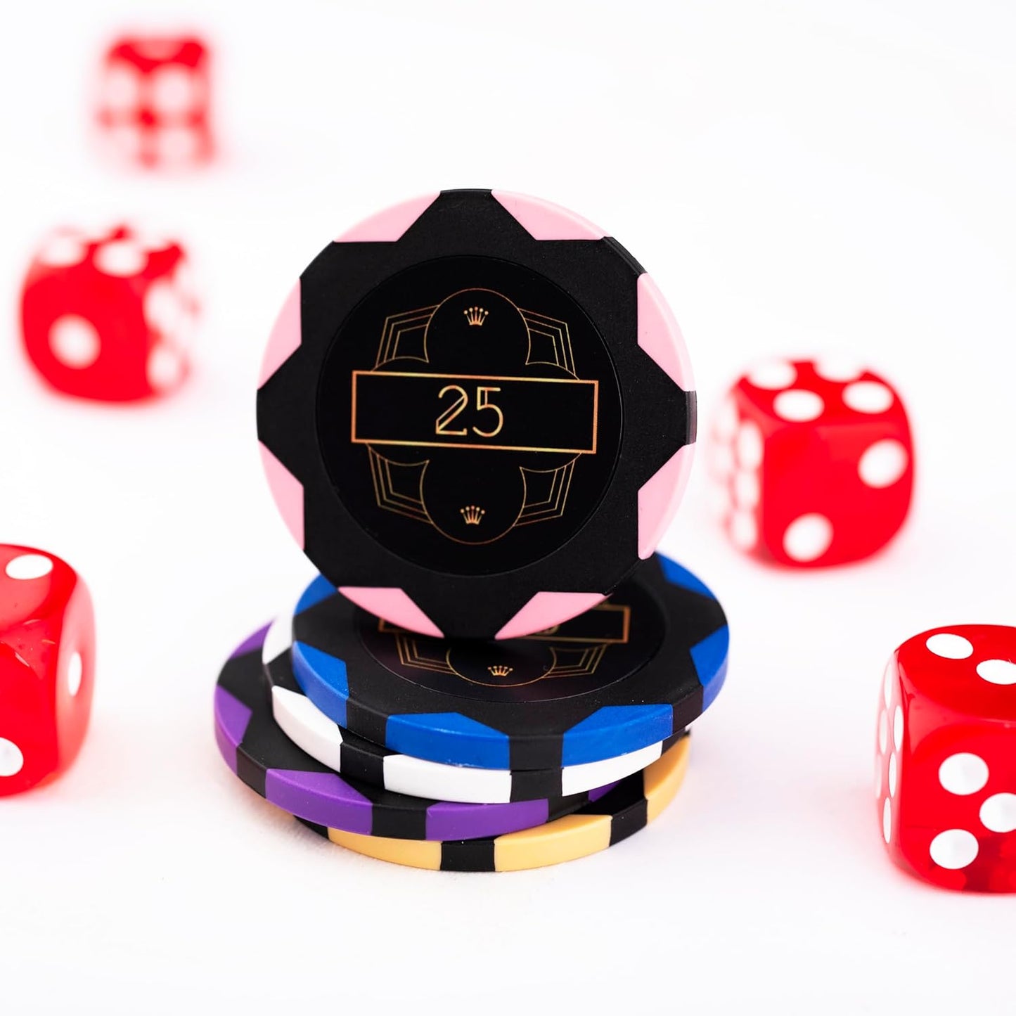 Pokerkoffer mit 300 Chips und Zubehör, 14 Gr - mit Werten 300 Chips 14 g