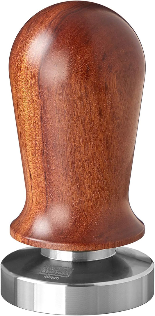 Espresso Tamper Perfetto mit Kalibrierung, 49 mm / Sandelholz - Dunkelbraun