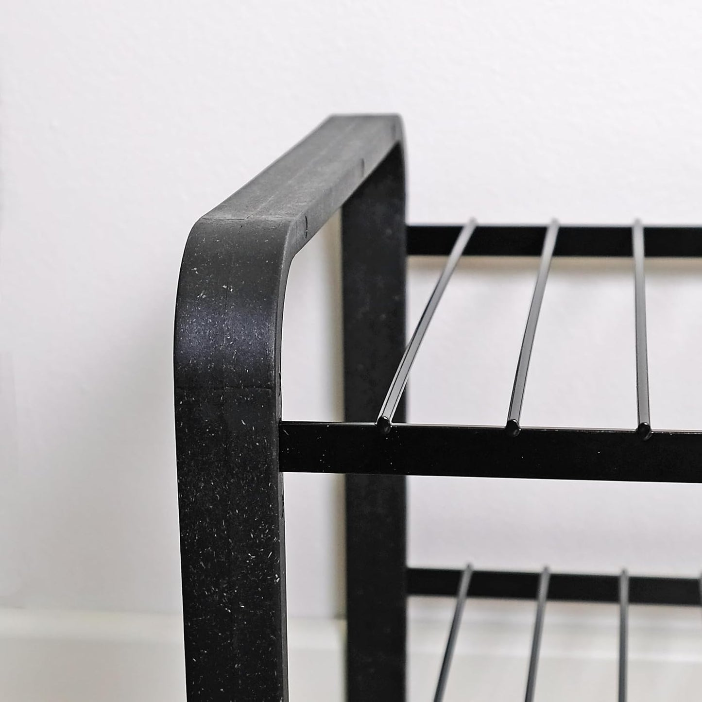 Schuhregal mit 2 Ebenen, Schwarz 47 cm / 2 Ebenen