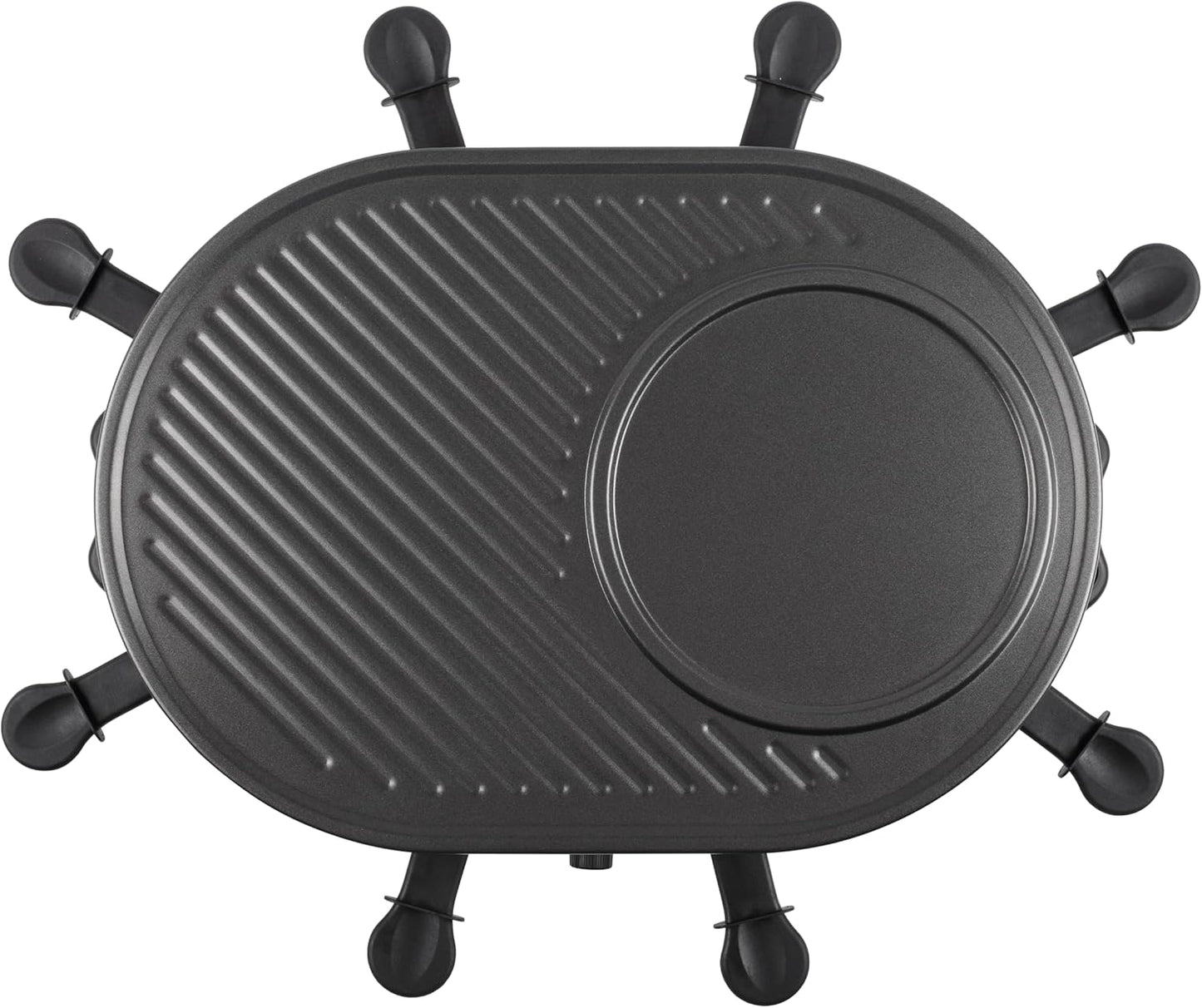 Raclette-Grill für 8 Personen mit Crêpe-Form, 8 Schwarz