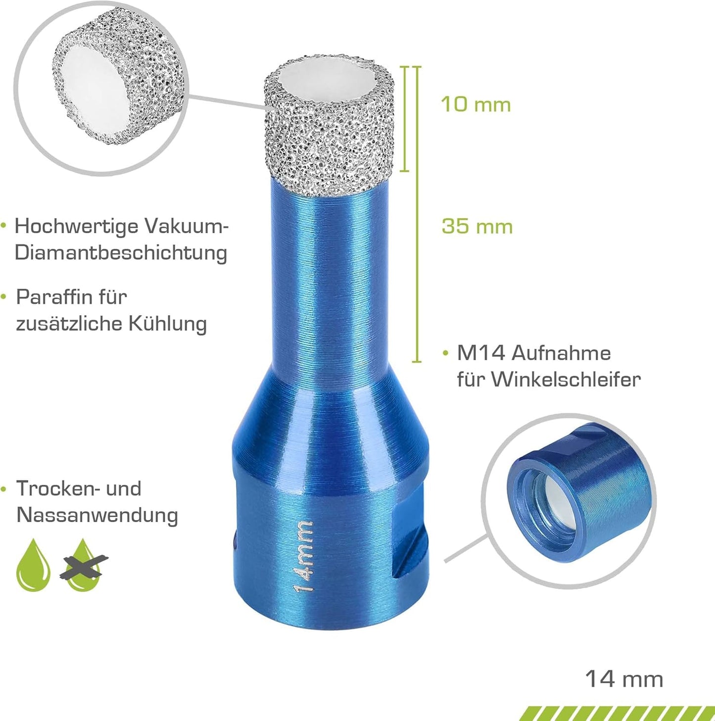 Fliesenbohrer, M14 Ø 14mm
