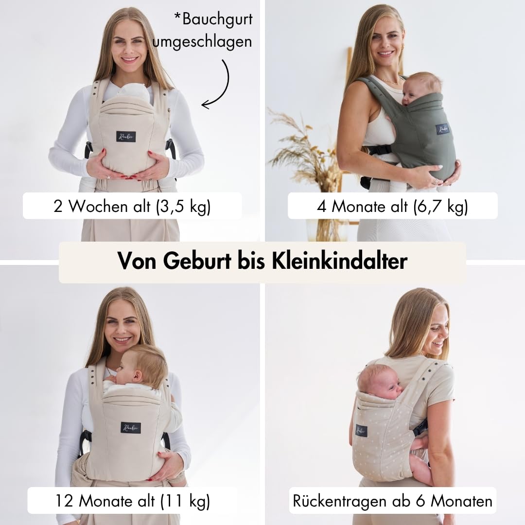 Ergonomische Babytrage, Beige
